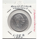 1884 Lire 2 Moneta Discreta Conservazione Sigillato Umberto I